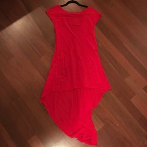 Silk Red High Low Dress